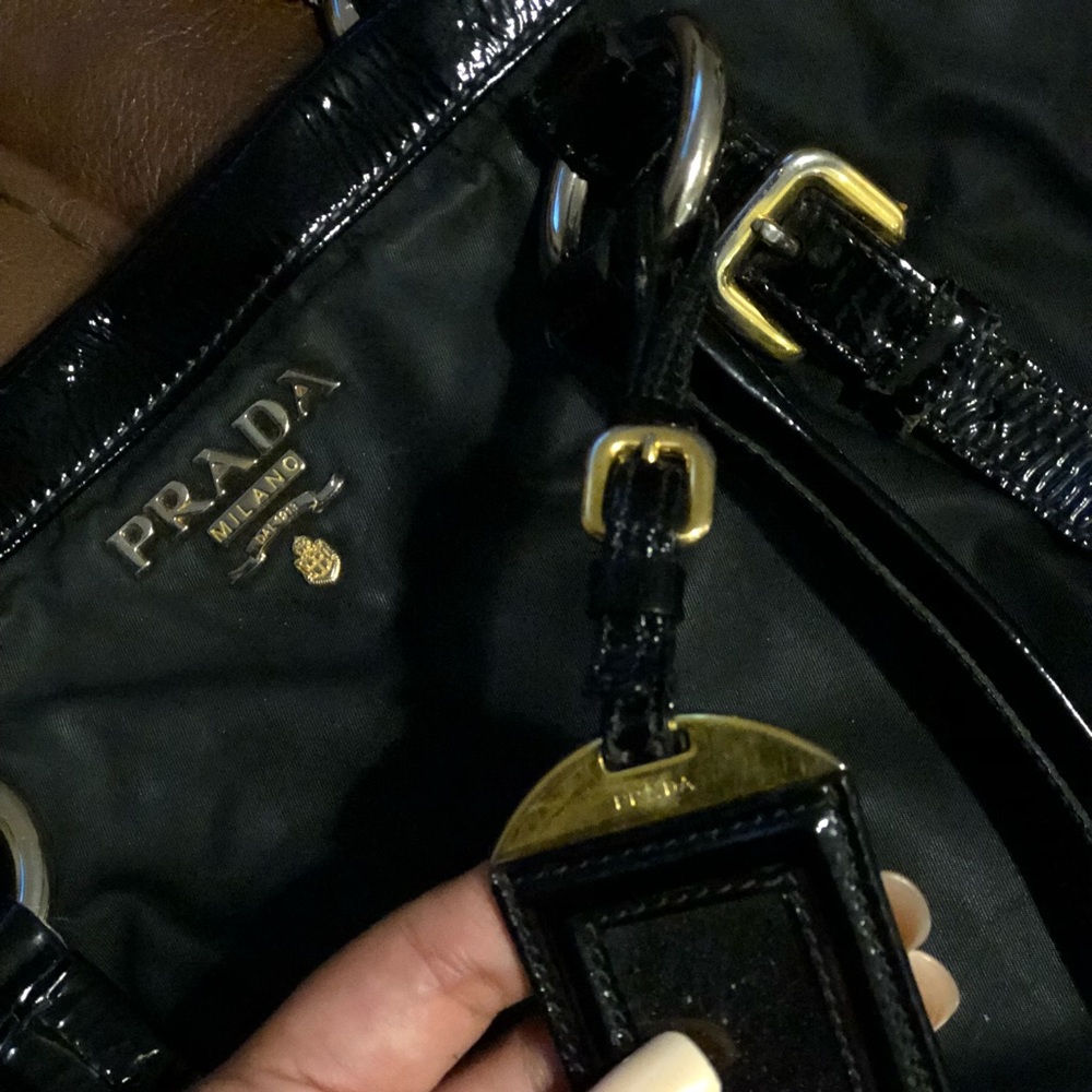 Authentic Prada Nylon & Patent leather tote